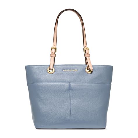 michael kors bedford leather tote blue|Michael Kors bedford satchel.